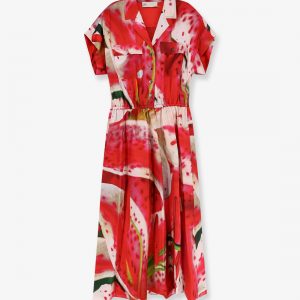 Printed silk chemisier/dress