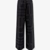 Silk trousers with monogram logo embroidery — изображение 2
