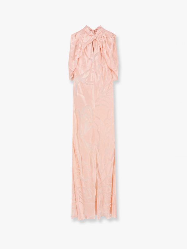 Viscose and silk long dress