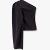 Asymmetric viscose and wool crêpe top — изображение 5