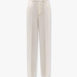 Wool wide leg trouser