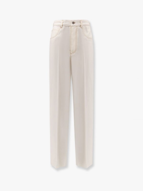 Wool wide leg trouser