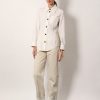 Traverl light wool shirt with maxi pointed collar — изображение 2