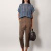 Viscose and linen trousers with ton-sur-ton lateral band — изображение 2