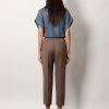 Viscose and linen trousers with ton-sur-ton lateral band — изображение 3
