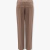 Viscose and linen trousers with ton-sur-ton lateral band — изображение 4