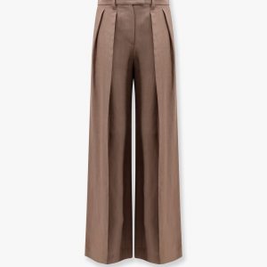 Viscose and linen trouser with frontal pinces