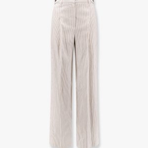 Striped linen and cotton trousers