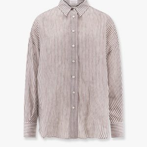 Striped linen and silk shirt