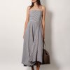 Striped cotton long dress with wide panel — изображение 2