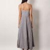 Striped cotton long dress with wide panel — изображение 3