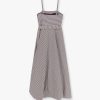 Striped cotton long dress with wide panel — изображение 4