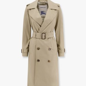 Organic cotton trench with check lining