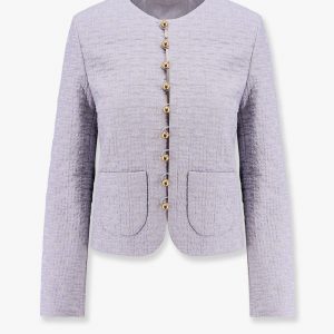 Quilted cotton blazer with triomphe motif