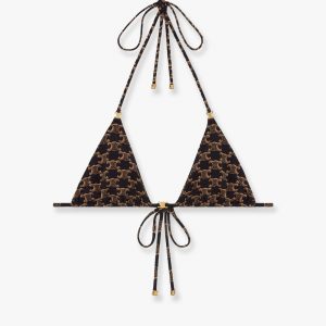 Bikini top with Triomphe print