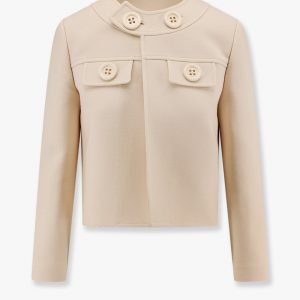 Brompton wool and silk blazer with maxi buttons