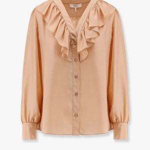 Silk shirt with rouches