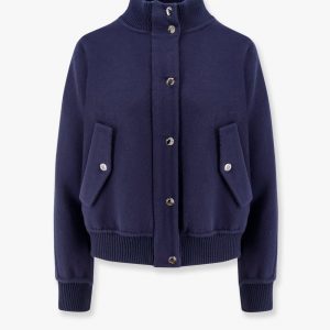 Virgin wool and silk bomber with dior oblique internal motif