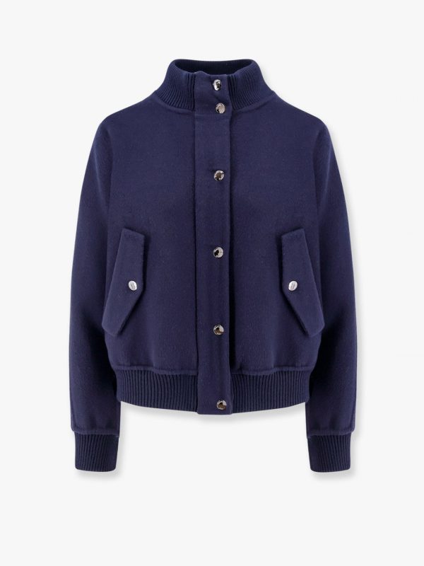 Virgin wool and silk bomber with dior oblique internal motif