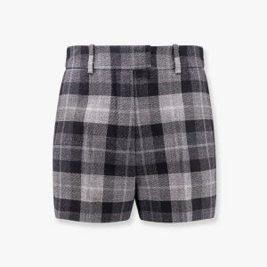 Tartan wool shorts with check'n'dior motif