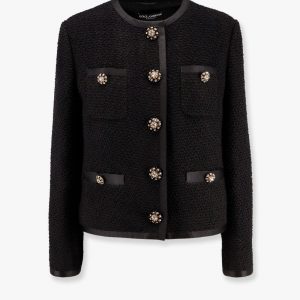 Wool and silk blazer with jewel buttons