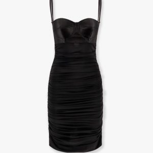 Viscose blend dress with bra detail
