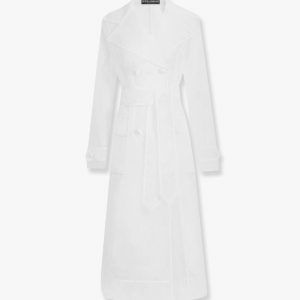 Technical organza trench coat with georgette trims