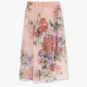 Silk skirt with iconic floral print