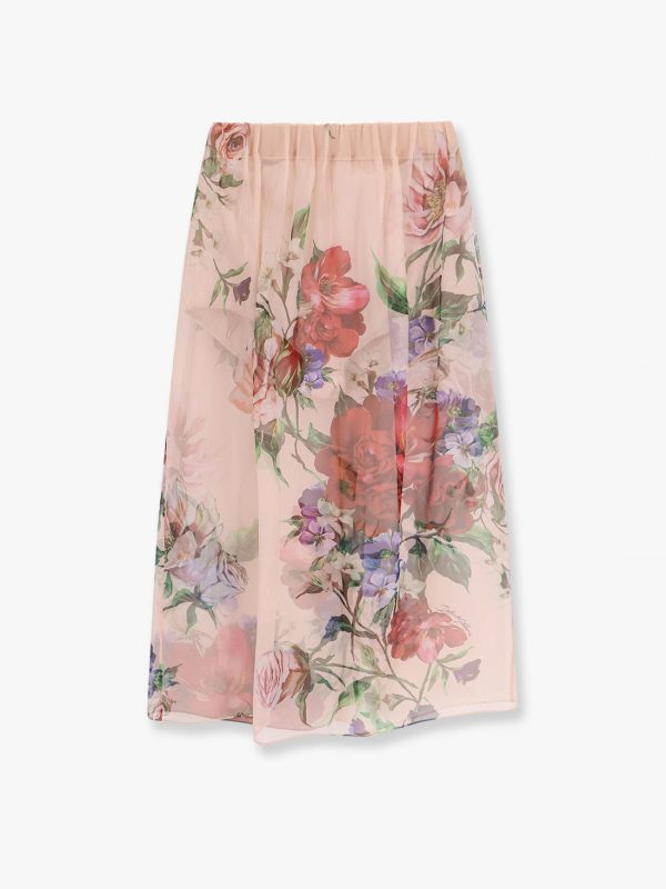 Silk skirt with iconic floral print