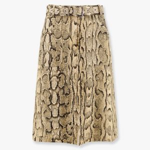 Sheraz viscose and cotton skirt with reptile print