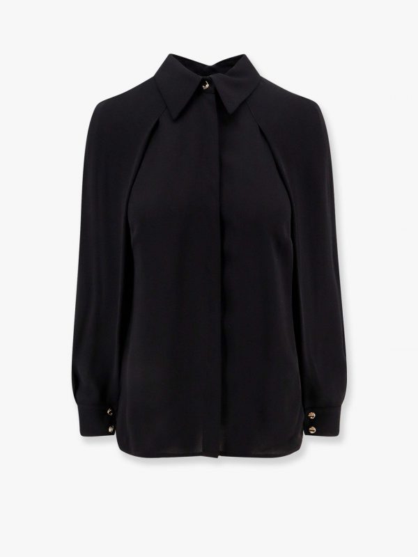 Viscose shirt with gold metal button
