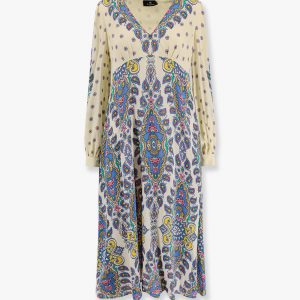Viscose dress with multicolor print