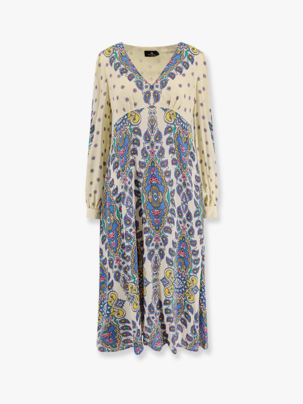 Viscose dress with multicolor print