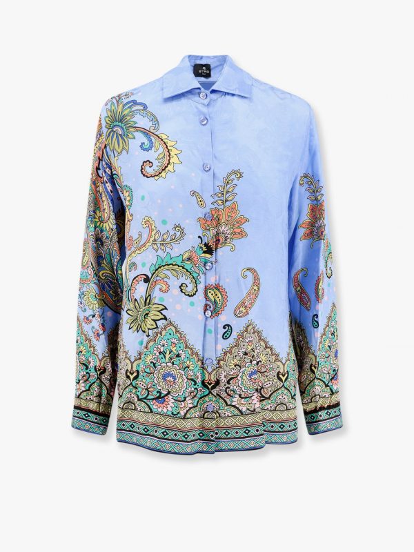 Viscose and silk shirt with iconic motif