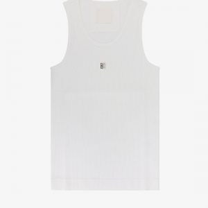 Ribbed tank top with 4g detail