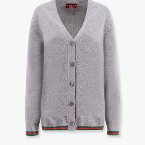 Wool and cashmere cardigan with web detail