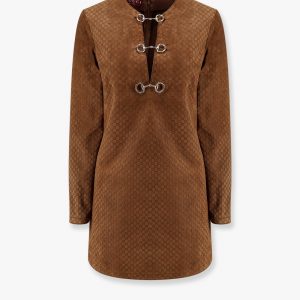 Suede short dress with all-over GG logo