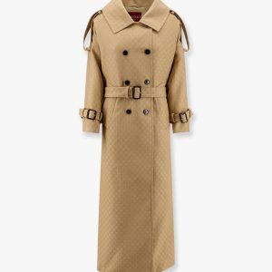 Wool and silk crepe coat with all-over GG motif