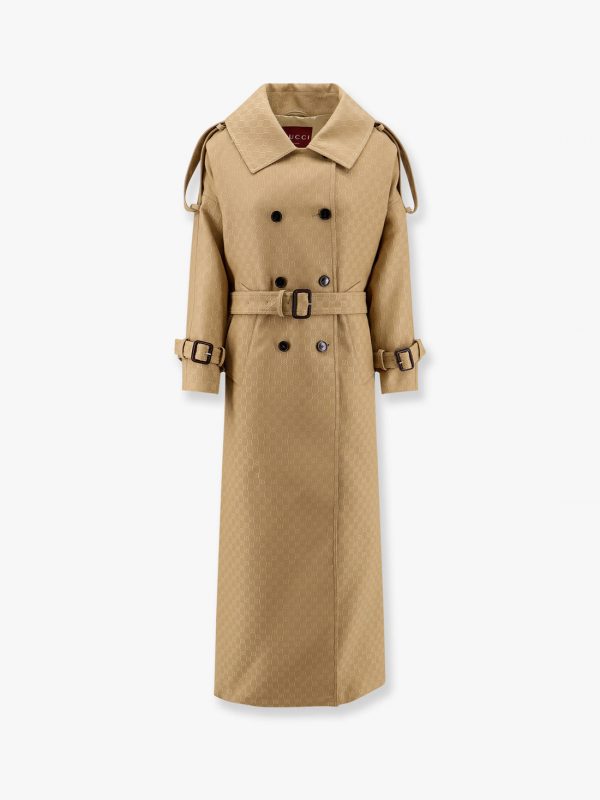 Wool and silk crepe coat with all-over GG motif