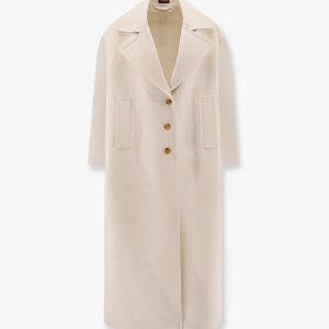 Wool and silk crepe coat with all-over GG motif