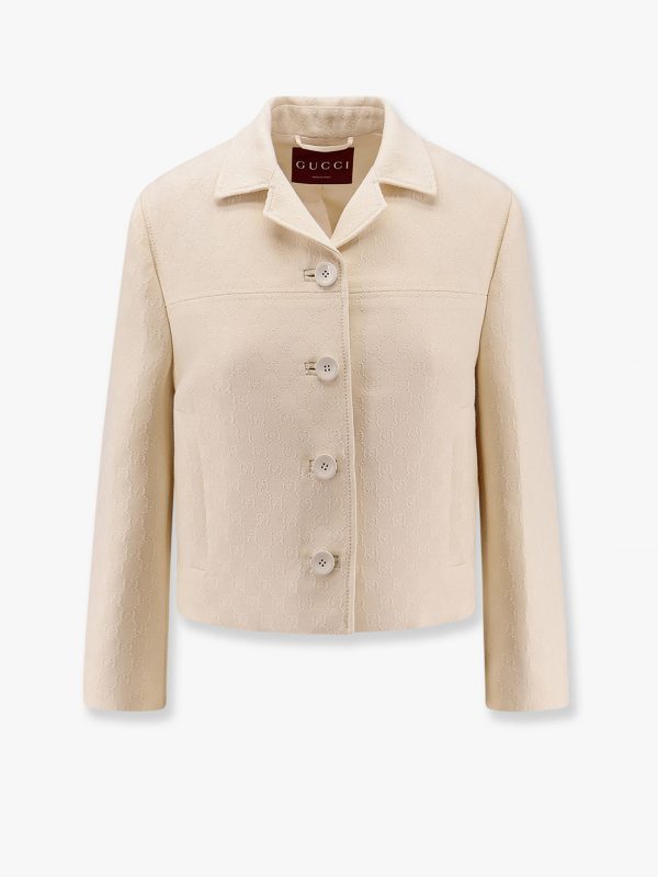 Wool and silk blazer with all-over GG motif