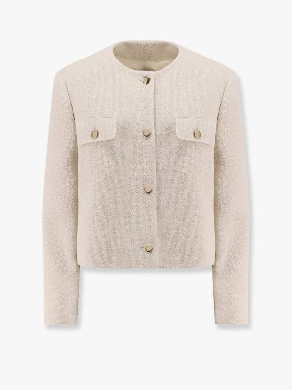 Blazer with metal buttons and lurex effect
