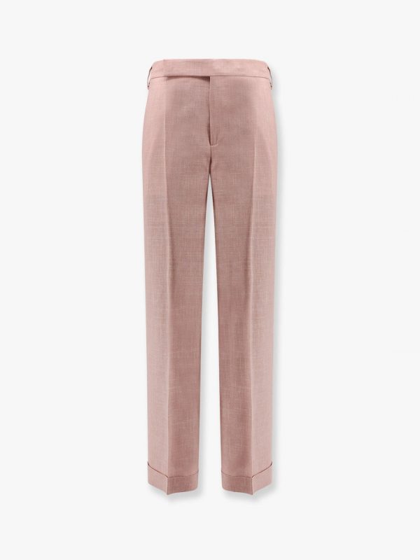Wool, silk and linen trouser with fold