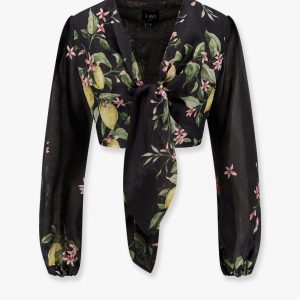 Cactus ramie shirt with knot detail