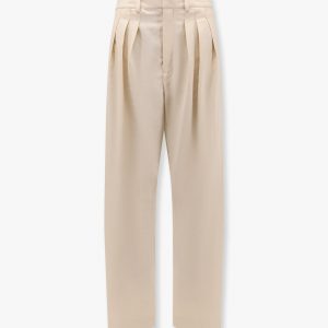 Pleated tailored wool blend trouser