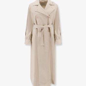 Ronco max mara sfilata coated linen trench