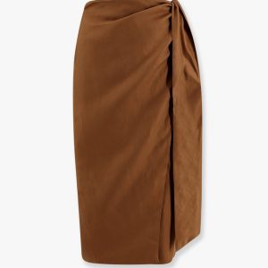 Tequila linen and silk twill pencil skirt