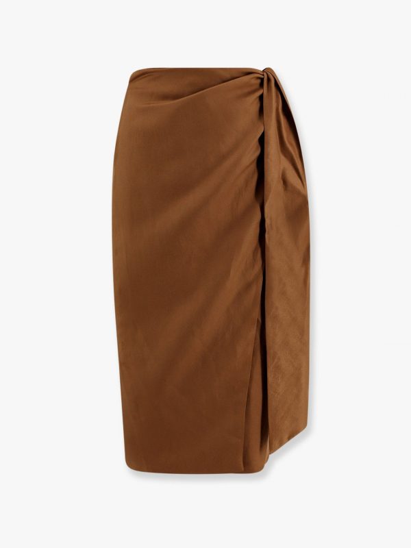 Tequila linen and silk twill pencil skirt