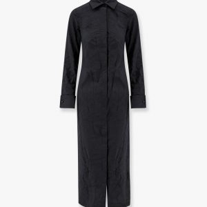 Rovigo max mara sfilata rippled fabric long dress