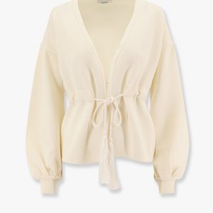 Tiberio virgin wool cardigan with rope at waist